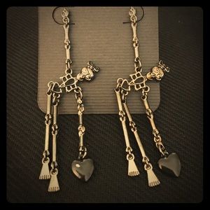Rocking Girly Skeleton Hang Earrings